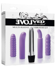 Multi Sleeve Vibrator Kit w/4 Textured Sleeves & Vibe